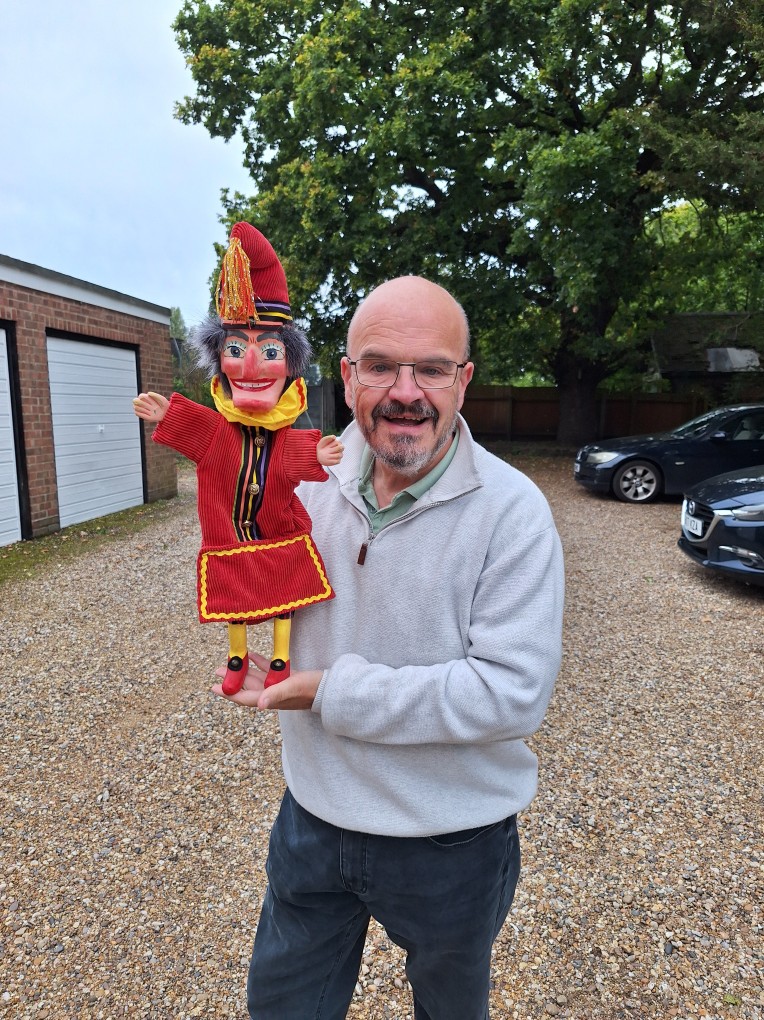 Professor Paul Wheeler with Mr Punch puppet